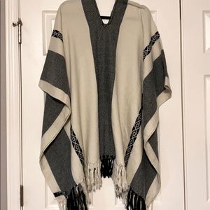 Express Cream and Black Pancho